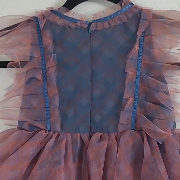 Lola + The Boys Pink and Blue Ruffle Dress Size 6 - Picture 4 of 10